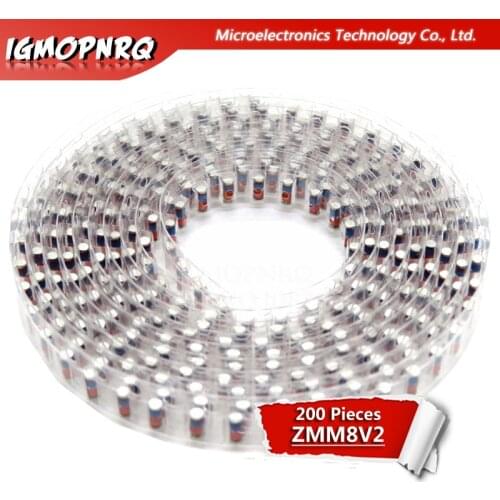 200PCS 1/2W Zener diode ZMM 8V2 10V 12 15V 16V 18V 3V 3V3 3V9 4V7 5V1 7V5 20V 24V diode