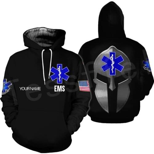 Tessffel Emergency Medical Technician EMT EMS Paramedic Long Sleeve Casual Streetwear 3DPrint Zip/Hoodies/Sweatshirts/Jacket S-6