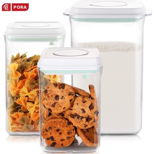 Kitchen Transparent Airtight Cereal Container BPA Free Plastic Air Tight Refrigerator Container Dispenser for Multigrain Storage