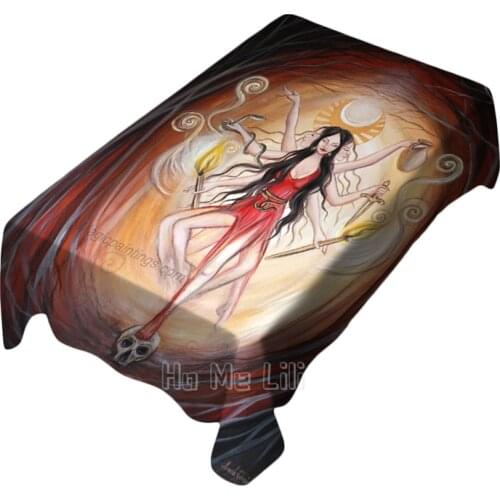 Greek Mythology Witch Goddess Painting Pagan Artwork Dark Surrealist Tablecloth Indoor And Outdoor Art Decoration