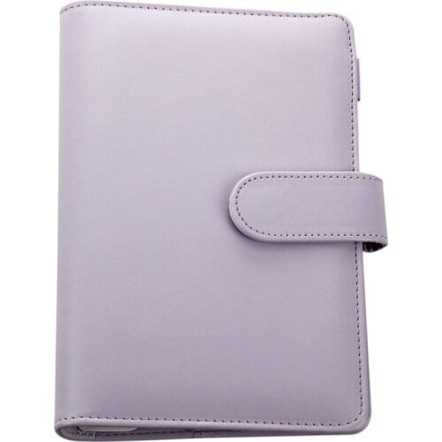 Leather spiral notebook Original office person binder weekly planner/agenda organizer Cute ring diary stationery A5 A6 (purple)