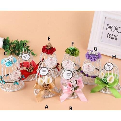 Creative Small Bird Cage Bells Wedding Candy Box Iron Chocolate Sweet Bridal Wedding Favor And Gift Box Party Deocr