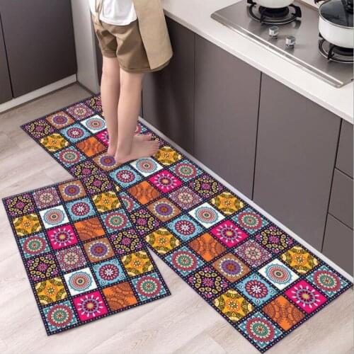 Kitchen Mat Bedroom Entrance Doormat Anti-slip Modern Bathroom Printed Carpet Hallway Geometric Bath Mat