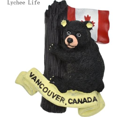 Lychee Life Cartoon Bear Resin Fridge Magnet Decals Refrigerator Magnetic Stickers Diy Home Decortion Tourist Souvenirs