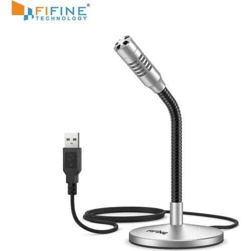 FIFINE Mini Gooseneck USB Microphone for Computer&Laptop Plug&Play Ideal for YouTube,Gaming,Streaming,Voiceover,Discord -K050S
