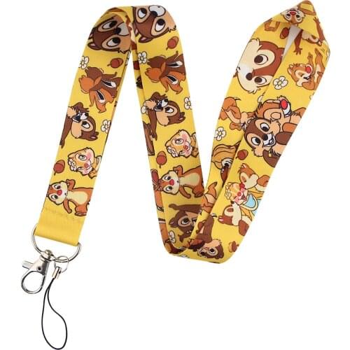 LB1543 Squirrel Cute Lanyard For Keychain ID Card Cover Pass student Mobile Phone Badge Holder Key Ring Neck Straps Accessories