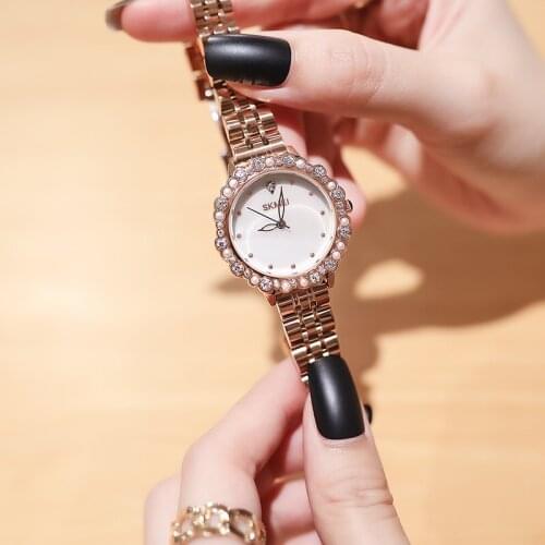 Fashion Women Watches Luxury Rhinestone Ladies Quartz Wrist Watch SKMEI Brand Waterproof Elegant Bracelet Clock Reloj Mujer