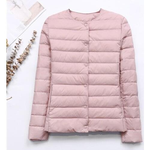 New Autumn and Winter Lightweight Round Neck Cotton Jacket Womens Liner Short Large Size Collarless V-neck Two-wear Jacket H628