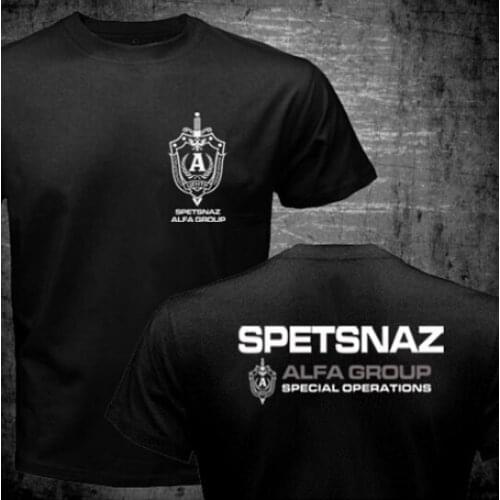 New Russian Spetsnaz Alfa Alpha Unit Counter Terrorist Special Unit Forces T Shirt 2 Side Black O Neck Tshirt Funny Shirts Tops