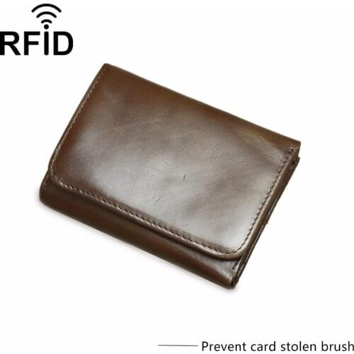 2019 Spring New Luxury Arrival Genuine Leather Men Wallet Leisure Vintage Style Wallets Cash Organizer Retro design