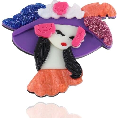 New Lovely Colorful Glitter Flower Fairy Brooch For Women Girls Cartoon Cute Funny Lapel Pins Badges Bag Fashion Jewelry