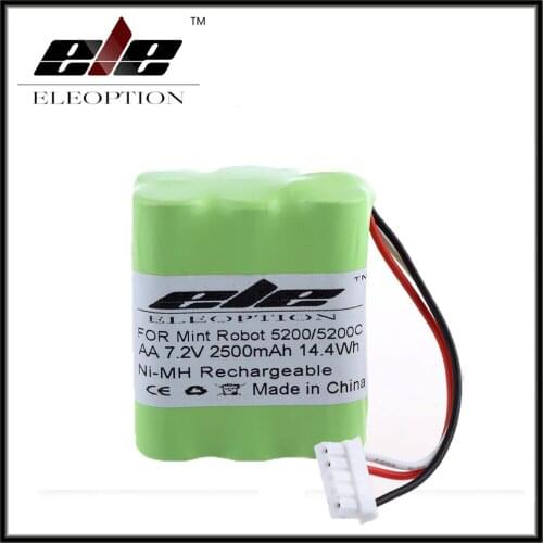 New Eleoption 7.2V 2500mAh Ni-MH Vacuum Battery For Mint Robot 5200 5200C Floor Cleaner