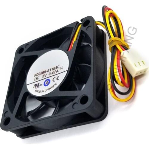 Brand new for FD0560-A1153C Server Cooling Fan DC 5V 0.47A 60x60x15mm 3-wire