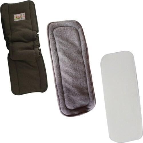 Ohbabyka 1PCS Reusable Bamboo Charcoal Inserts Baby Cloth Diaper Nappy Wrap Insert Changing Liners Washable Insert