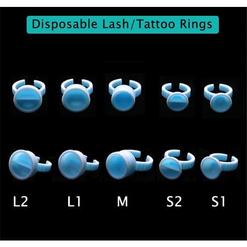Wholesale 1000Pcs Disposable Eyelash Extension Glue Holder Ring Lash Extension Tattoo Glue Adhesive Pigment Holders Ring
