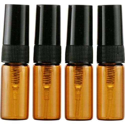 Wholesale 3ml Brown Mini Glass Refillable Spray Bottle Sample Mist Sprayer Perfume Glass Container