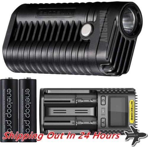 Wholesale MT22A + UM2 Charger+ 2x AA Rechargeable Batteries LED Light Weight Palm-size Portable Flashlight Outdoor Free Shipping