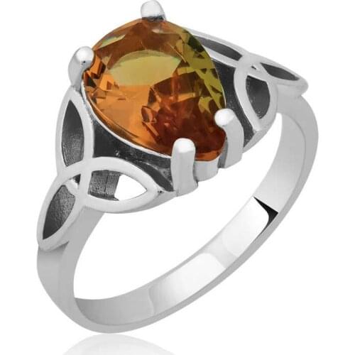 Original silver , Triquetra Symbol Zultanit Stony Drop ,Ring, Good Quality and Affordable Stony ,Rings Types