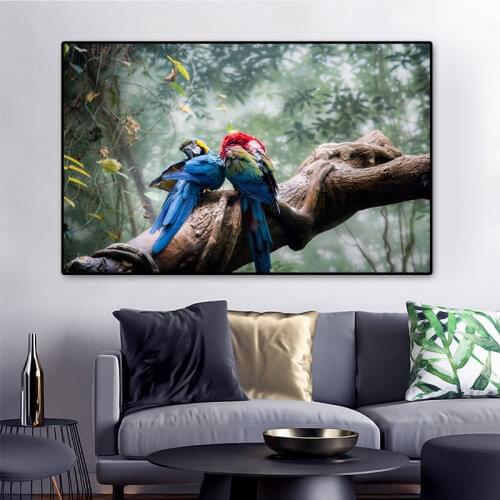 Modern Home Posters And Prints Canvas Painting Colorful Parrot Birds Animal Decorative Wall Art Picture For Living Room No Frame