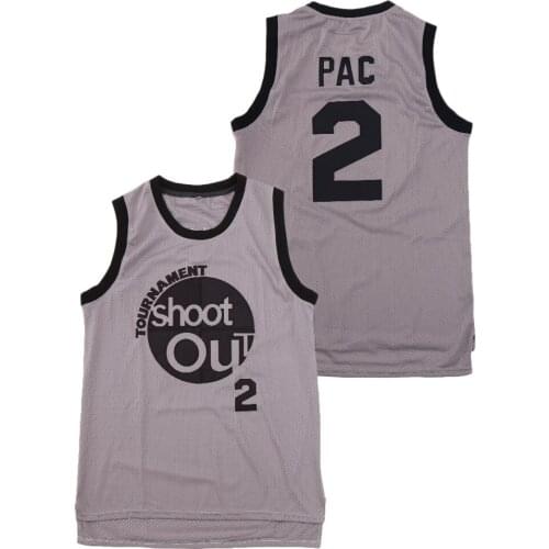 Bg Basketball Jerseys 2 Pac Tournament Shoot Out Birdmen Embroidery Sewing Outdoor Sportswear Hip-hop Movie Jersey 2020 Gray