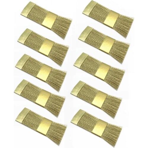10pcs Bur Cleaning Brass Wire Brush Nail Drill Bits Cleaning Brush Copper Wire Brushes Dental Burs Files Stand Cleaning Tool