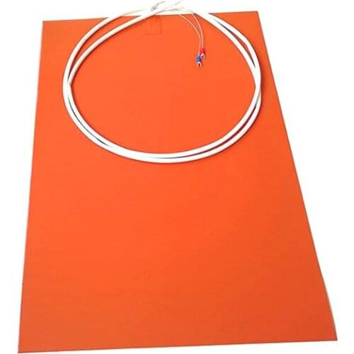 1200W 220V 400*600*1.5mm heat bed for 3d printer adhesive 1 side 100k thermistor 1000mm lead out from middle of 400mm side