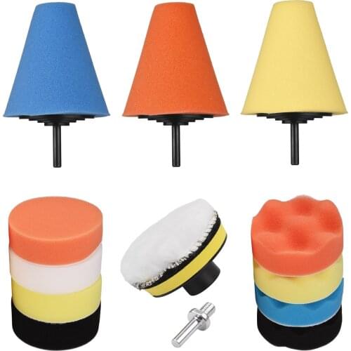 14Pcs Polishing Pads For Polisher 3 Inches Drill Polishing Wheel Foam Ball Wheels Hub Care for Automotive Car Buffing Waxing