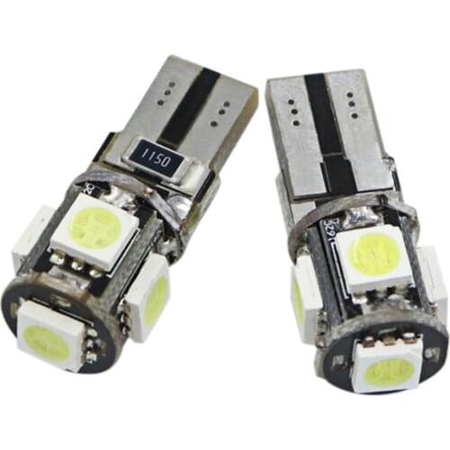 2Pcs T10 Led Light Bulbs On Cars White 12V 5050 5Smd W5W Led Car Door Courtesy Lamp