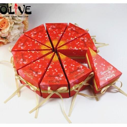 20 Pcs Triangles Wedding Candy Box Marble Birthday Cake Box Gift Packaging Cardboard Boxes Bonbonniere Chocolate Party Favors
