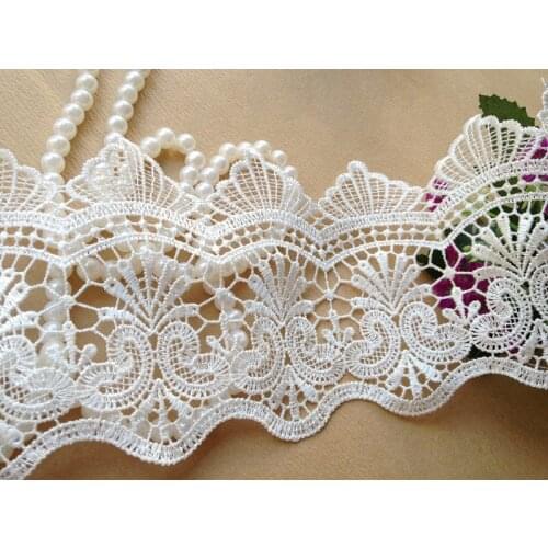 5 Yards Hot Sale Polyester Crochet White Venice Lace Trim 11CM Wide Floral DIY Handmade Sewing Accessories Free Shipping