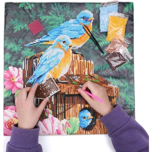 5D Spring Bird House DIY Diamond Paintings Drill Cushion Cover Replacement Pillow Case Mosaic Cross Stitch Kit Embroidery Decor