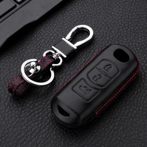 Gift 4D Genuine Leather Car Key Case For Mazda CX-5 Mazda 3 5 6 Atenza Alexa Smart fob Key Holder Wallet Pocket