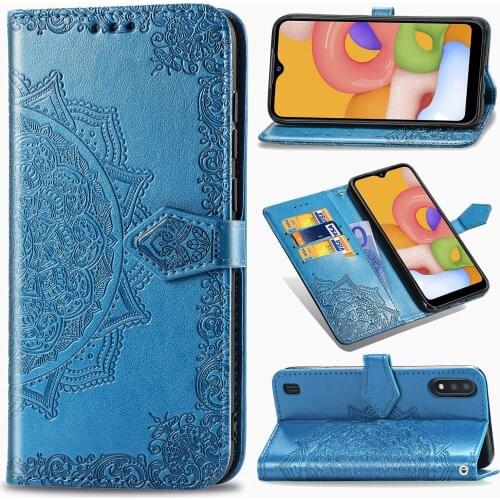 Leather Case Luxury 3D Flower Embossed Wallet Leather Flip Case For Samsung Galaxy A01 A21 A51 A71 A81 A91 Case