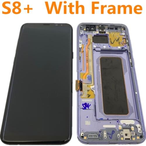 Original AMOLED with frame for Samsung Galaxy S8+ PLUS G955A G955U G955F G955V LCD display touch screen assembly with dots