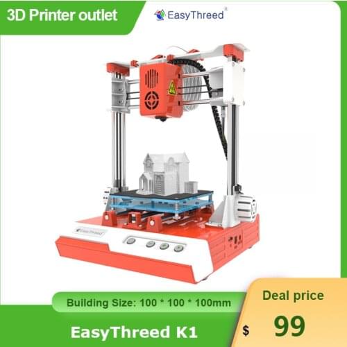 EasyThreed K1 Mini Desktop Children 3D Printer 100*100*100mm Mute Printing with TF Card PLA Sample Filament for Kids Beginner
