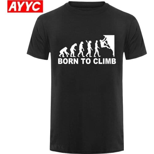 Evolution Born To Climb T Shirt Fathers Day Present Funny Birthday Gift For Men Dad Father Husband O Neck Cotton T Shirt Tshirt