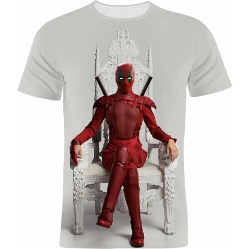 T-shirts Man Summer Casual Marvel Deadpool Cool Short Sleeve T Shirt For Women Streetwear 3D Printed Boy Girl Kids Clothes