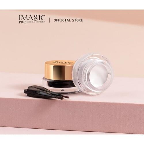 IMAGIC 2 Color Gel Black&Wite Eyeliner Waterproof Long-lasting With Brush Quick Dry Paint Make Up Women Beauty Comestics Tool