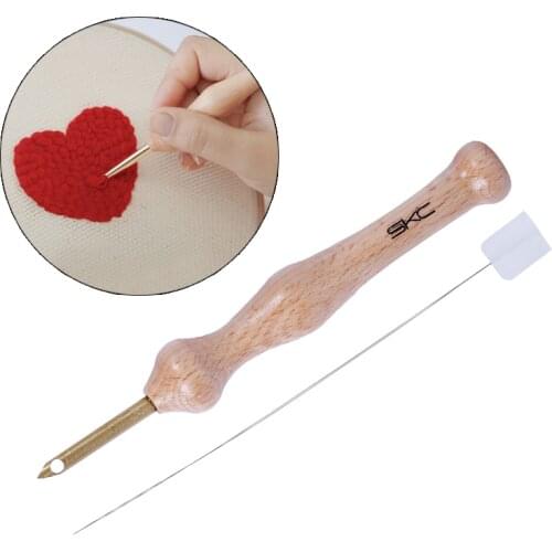 MIUSIE 1Pcs Durable Knitting Embroidery Pen Needle Bold Large Craft Sewing Wooden Handle Conveniet Weaving Sewing Felting Craft