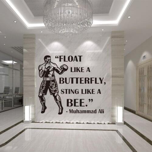 Wall Sticker Gym Mohamed Ali Quotations Quote Vinyl Carving Removable Decal Art Wallpaper Fashion Decorative Painting DW1099