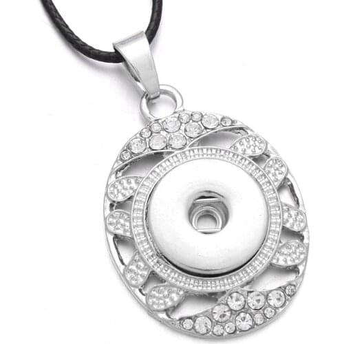 Newest Crystal Snap Button Necklace Fit 18mm Snap Buttons Pendant Necklaces Snap Jewelry