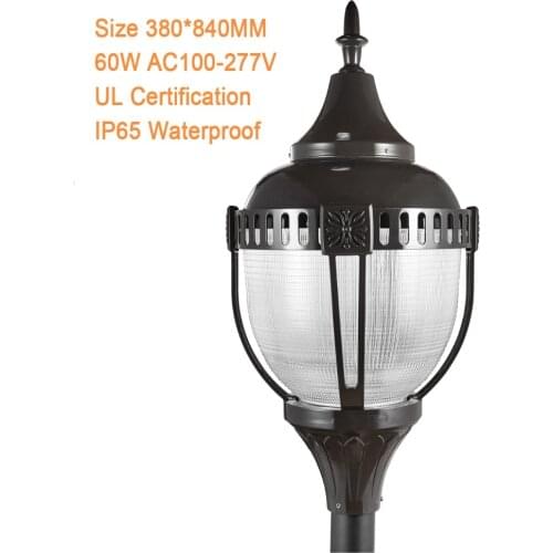 Wholesale 60w outdoor post light cross lights garden led 220v lighting with ul ce rohs AC100-277V
