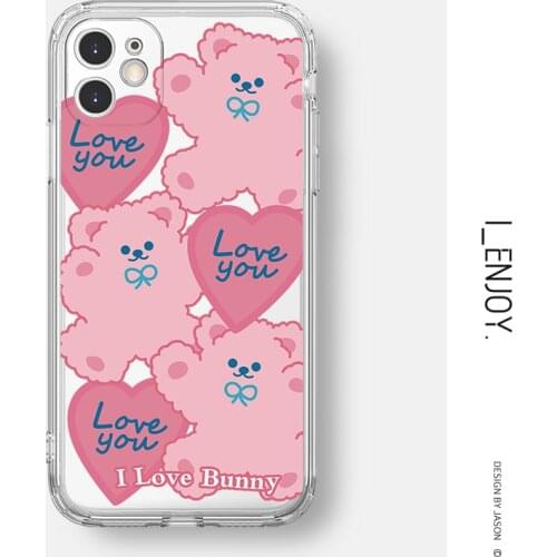 Original Soft Transparent Cute Cartoon Shockproof Phone Case Cover for Apple iPhone 13 12 11 Pro Max X XR XS 8 7 Plus SE 2020