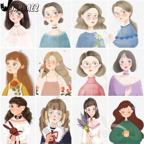 Simple Girl Diamond Painting Cartoon 5D Diy Hand Inlaid Cross Stitch Embroidery Mosaic Kit Wall Decoration Craft Gift Design