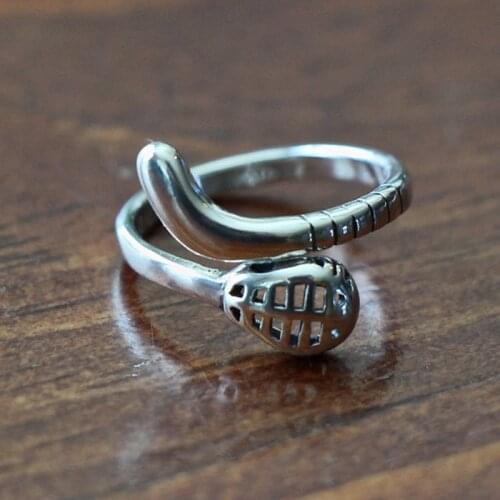 Lacrosse Ring Adjustable Sports Team Gift Player- Jewelry Gift Idea