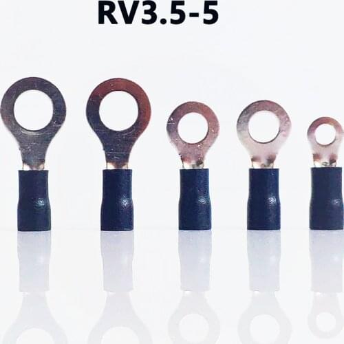 RV3.5-5 BLACK color Ring insulated terminal suit 2.5-4mm2 Cable Wire Connector cable Crimp Terminal 100PCS/Pack free shipping