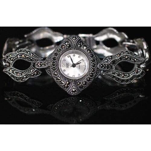 S925 pure silver jewelry wholesale new technology ms Thai silver watch