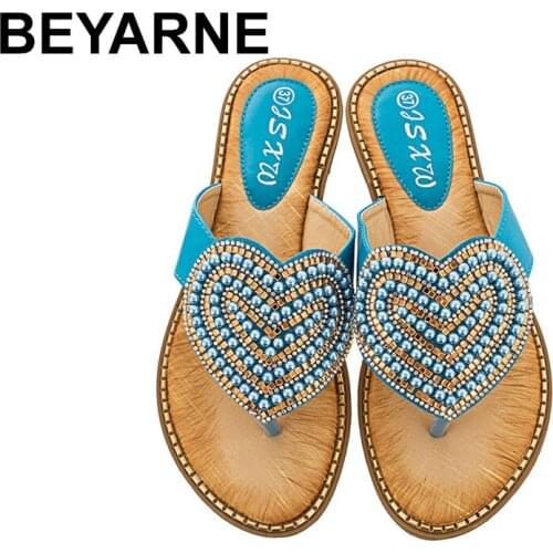 BEYARNE2020 outdoor heart shaped women slipper summer beach slipper woman casual non-slip flat flip flops women shoes home slipp