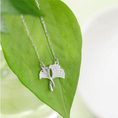 Sole Memory Ins Fresh Ginkgo Literary Cute Sweet Gift 925 Sterling Silver Clavicle Chain Female Necklace SNE471
