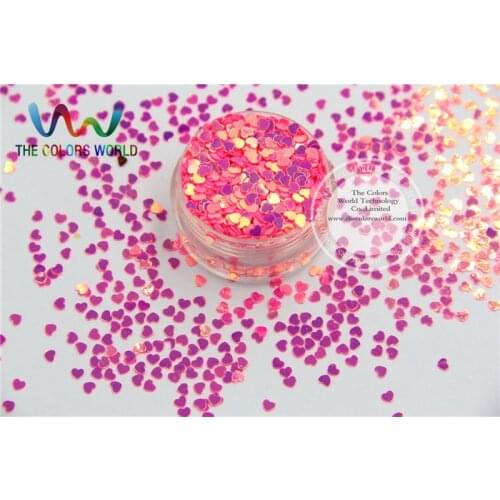 SSX3-6 Sequins Heart shape Magical Bullion Color Love accessory for nail Art or DIY deco